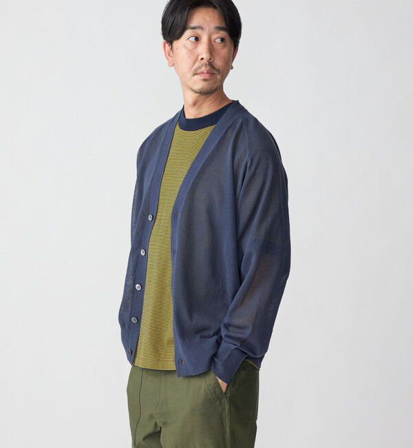 SHIPS「SHIPS: コットン/リネン サマーニット シアー Vカーディガン」|カーディガン|