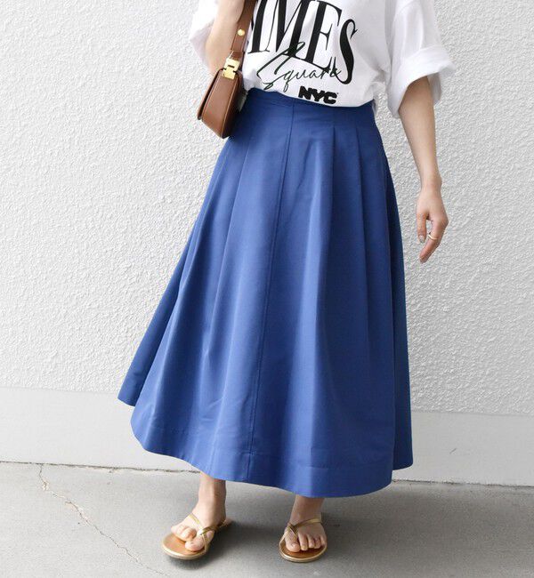SHIPS any「SHIPS any:〈洗濯機可能〉クラシカル フレア スカート」|スカート|ブルー