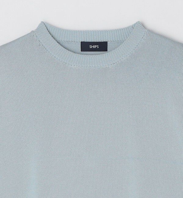 SHIPS「SHIPS:〈手洗い可能〉7ゲージ 2プライ ストローヤーン ギマ クルーネック ニット」|ニット・セーター|