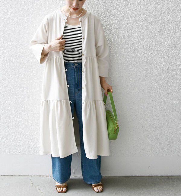 SHIPS any「SHIPS any:〈洗濯機可能〉リサイクル ブレンドリネン ティアード ワンピース 羽織り」|その他|