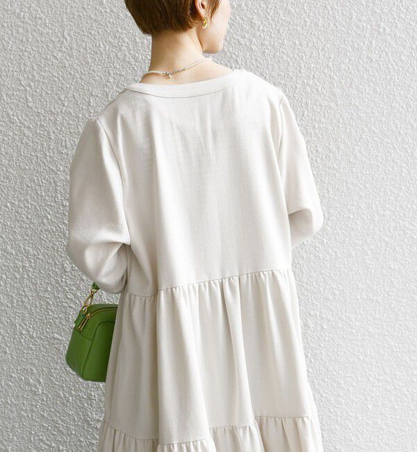 SHIPS any「SHIPS any:〈洗濯機可能〉リサイクル ブレンドリネン ティアード ワンピース 羽織り」|その他|