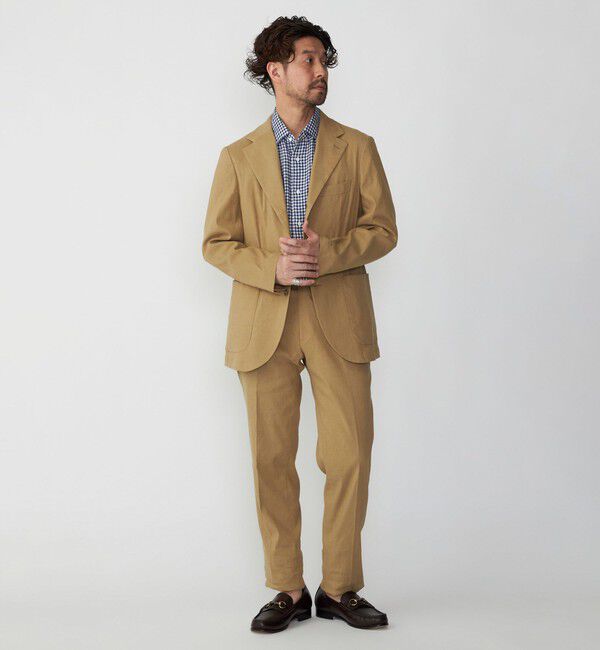 SHIPS「SHIPS:〈セットアップ対応/手洗い可能〉 イージー リネン ストレッチ パンツ」|チノ|