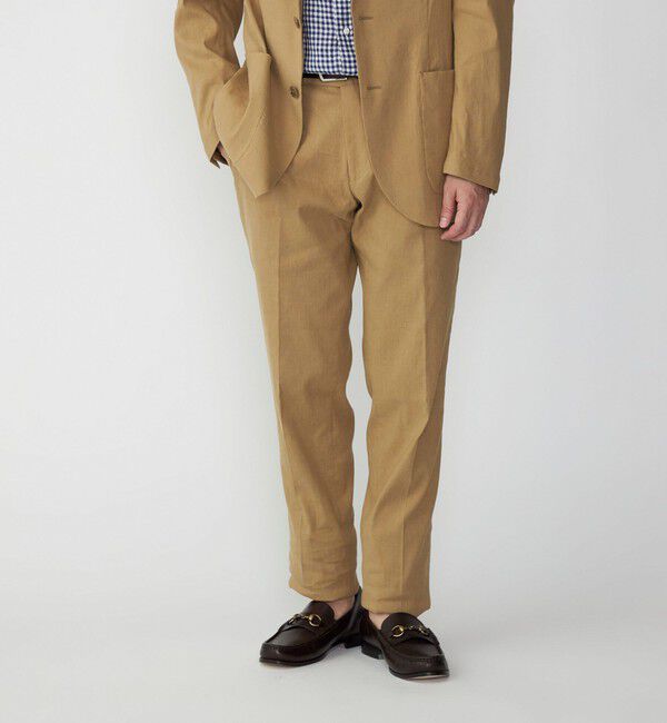 SHIPS「SHIPS:〈セットアップ対応/手洗い可能〉 イージー リネン ストレッチ パンツ」|チノ|