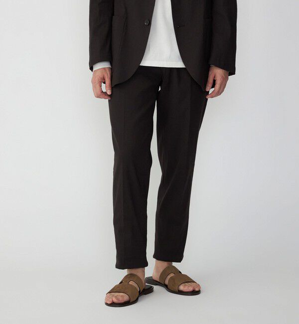 SHIPS「SHIPS:〈セットアップ対応/手洗い可能〉 イージー リネン ストレッチ パンツ」|チノ|