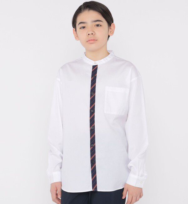 SHIPS KIDS「SHIPS KIDS:145～160cm / オックスフォード バンドカラー シャツ」|シャツ・ブラウス|