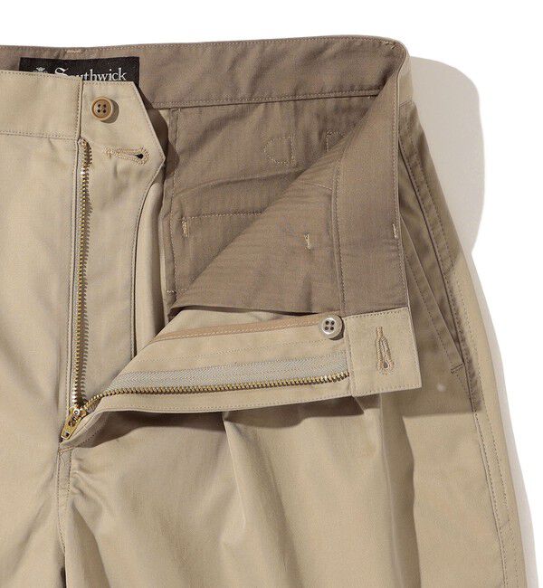 SHIPS「Southwick Gate Label: コットン ギャバジン サファリショーツ」|チノ|