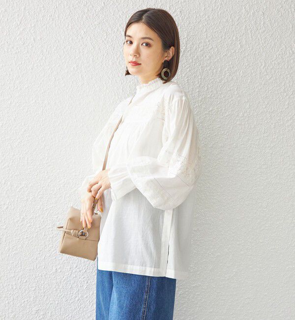 SHIPS for women「〈手洗い可能〉綿 ピコレース デザイン ブラウス ◇」|シャツ・ブラウス|