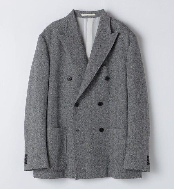 SHIPS「BATEAUX DE SHIPS: ツイード ダブルブレスト ジャケット」|テーラードジャケット|チャコールグレー