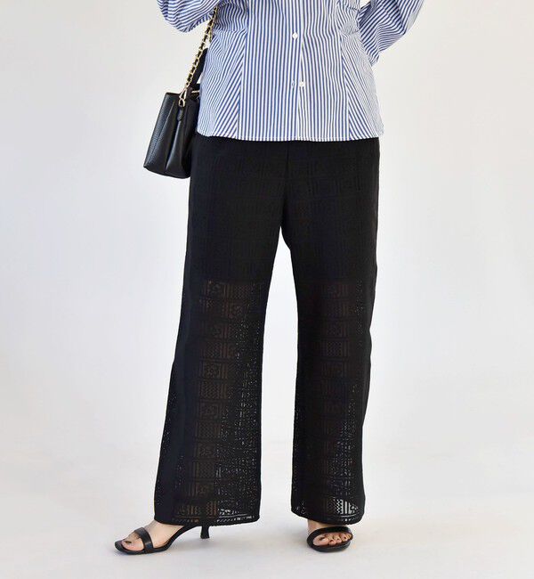 quaranciel「quaranciel:〈手洗い可能〉ジオメトリック レース サイドライン パンツ」|その他|