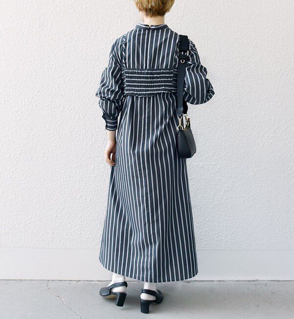 SHIPS any「SHIPS any:〈手洗い可能〉ストライプ ツイスト ビスチェ ワンピース」|ワンピース|