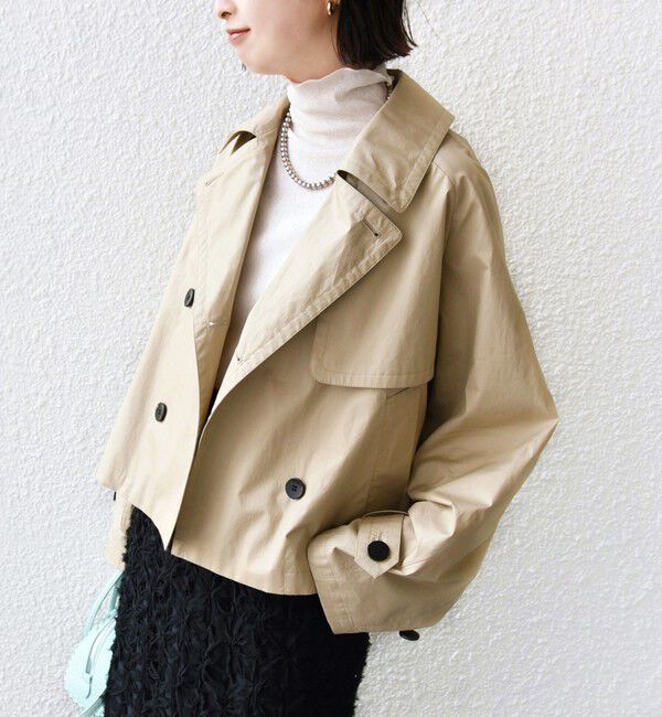 SHIPS for women「〈手洗い可能〉タイプライター ボリューム スリーブ ショート トレンチ コート ◇」|トレンチコート|