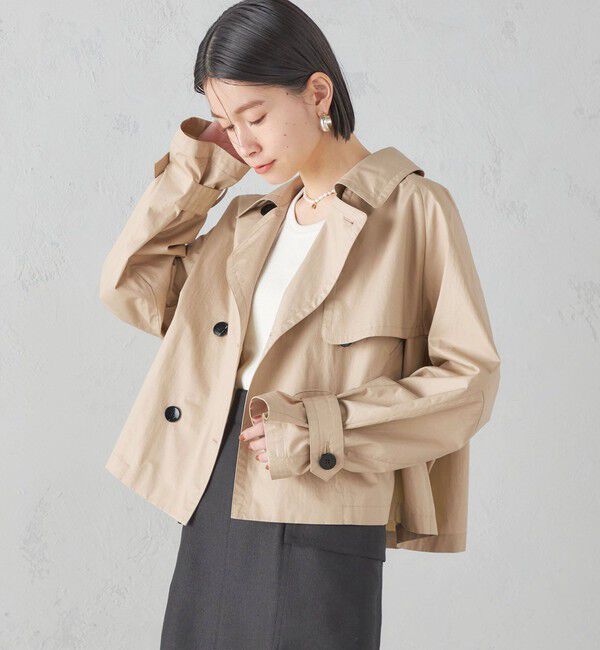 SHIPS for women「〈手洗い可能〉タイプライター ボリューム スリーブ ショート トレンチ コート ◇」|トレンチコート|