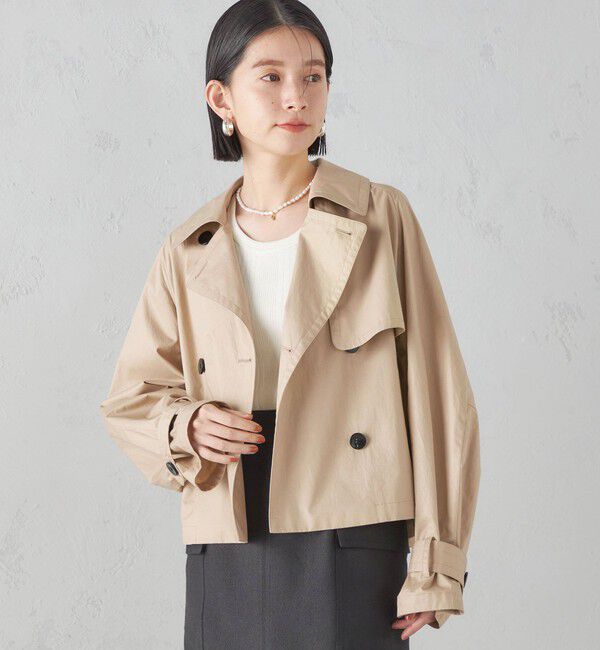 SHIPS for women「〈手洗い可能〉タイプライター ボリューム スリーブ ショート トレンチ コート ◇」|トレンチコート|