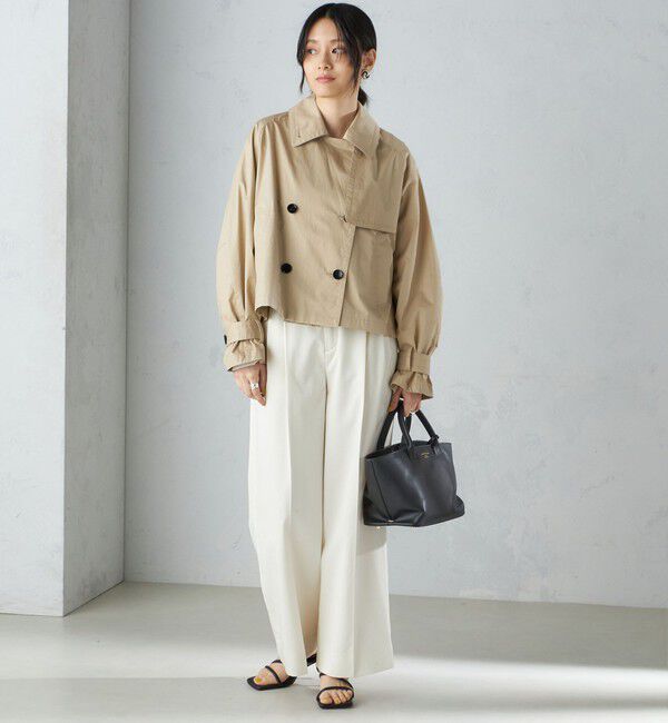 SHIPS for women「〈手洗い可能〉タイプライター ボリューム スリーブ ショート トレンチ コート ◇」|トレンチコート|