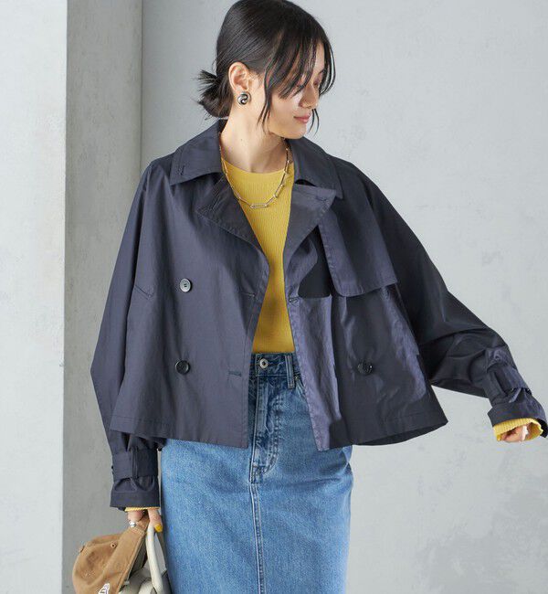SHIPS for women「〈手洗い可能〉タイプライター ボリューム スリーブ ショート トレンチ コート ◇」|トレンチコート|