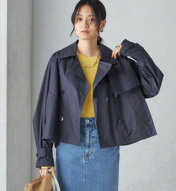 SHIPS for women「〈手洗い可能〉タイプライター ボリューム スリーブ ショート トレンチ コート ◇」|トレンチコート|