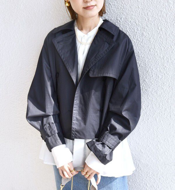 SHIPS for women「〈手洗い可能〉タイプライター ボリューム スリーブ ショート トレンチ コート ◇」|トレンチコート|