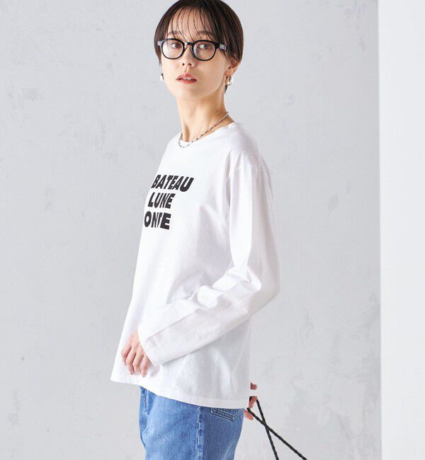 SHIPS for women「ローズ ペトール ロング スリーブ プリント TEE」|Tシャツ・カットソー|