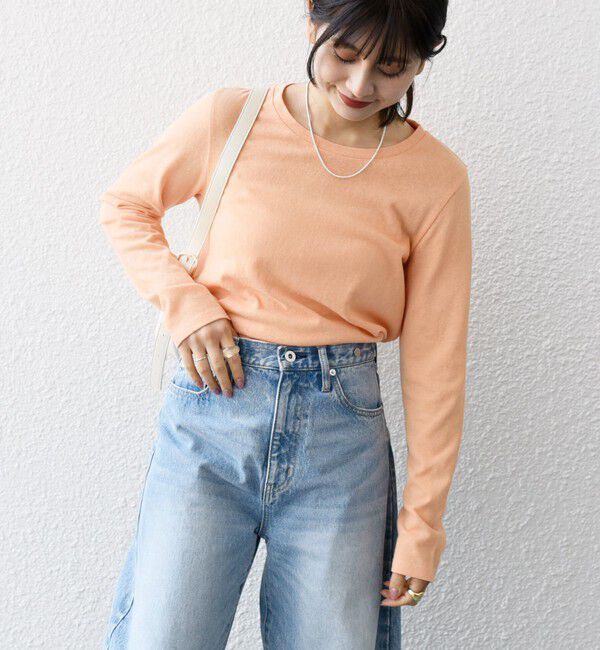 SHIPS any「SHIPS any:〈洗濯機可能〉スラブ シアー ロンTEE」|Tシャツ・カットソー|