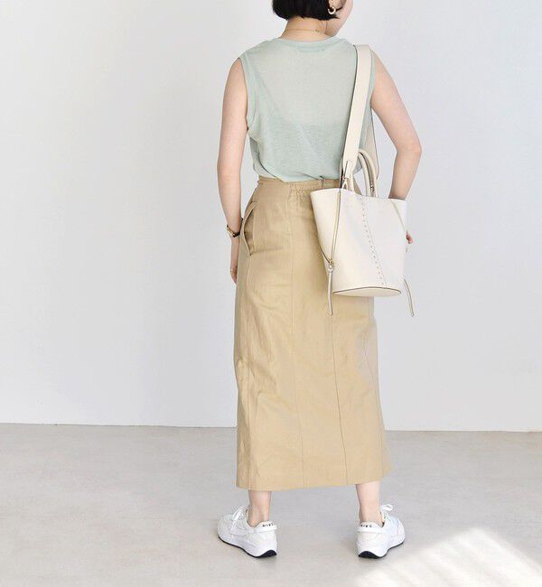 quaranciel「quaranciel:〈手洗い可能〉シアー スラブ ノースリーブ タンク TEE」|Tシャツ・カットソー|