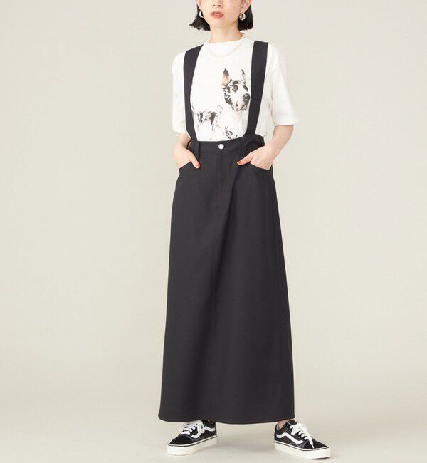 SHIPS for women「SHIPS NINE CASE:〈手洗い可能〉サスペンダー スカート ◇」|スカート|ブラック