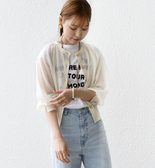 SHIPS for women「〈手洗い可能〉2WAY シアー カーディガン」|カーディガン|