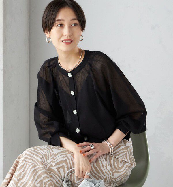 SHIPS for women「〈手洗い可能〉2WAY シアー カーディガン」|カーディガン|