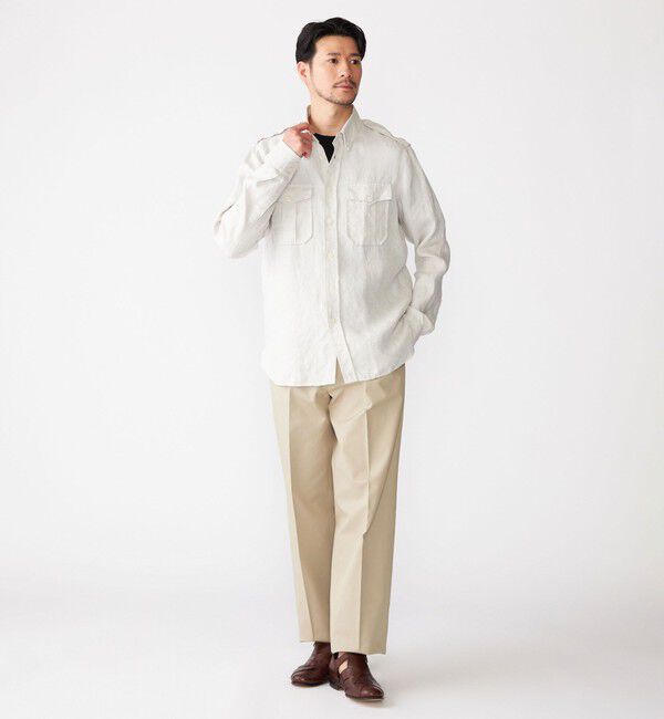 SHIPS「【SHIPS別注】GUY ROVER: リネン キャンバス サファリシャツ」|シャツ・ブラウス|