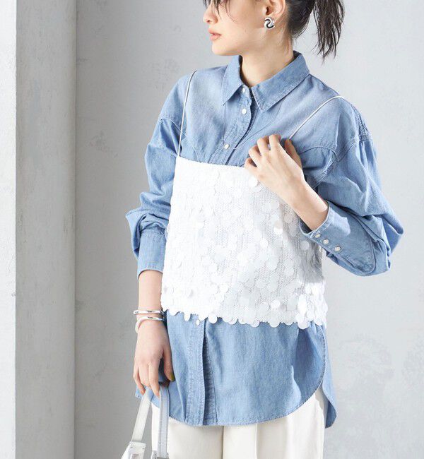 SHIPS for women「MARILYN MOON:スパンコール キャミソール」|キャミソール|オフホワイト