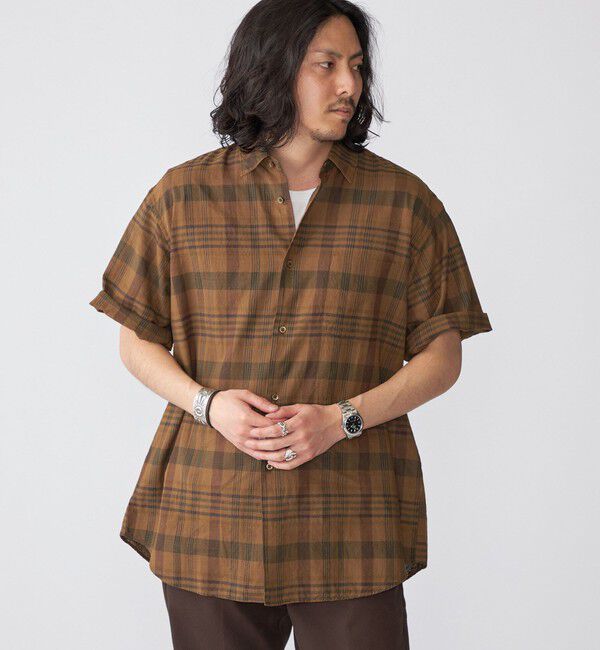 SHIPS「SHIPS: インド マドラスチェック レギュラーカラー ショートスリーブ シャツ」|シャツ・ブラウス|