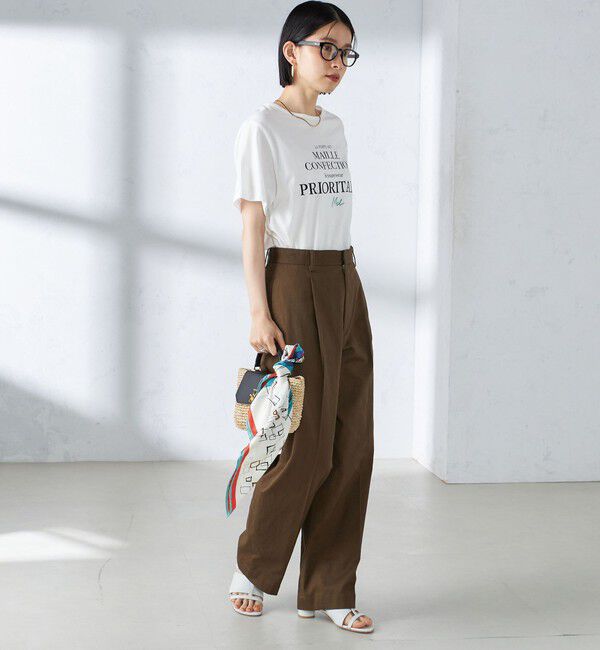 SHIPS for women「〈手洗い可能〉ストレッチ チノ タック パンツ」|チノ|