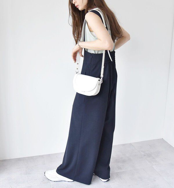 quaranciel「quaranciel:〈洗濯機可能〉ドビー ハイウエスト サロペット」|オールインワン|