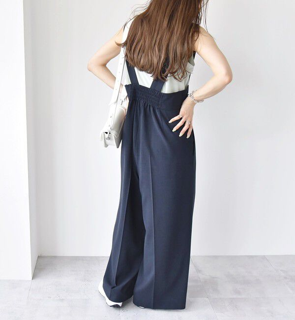 quaranciel「quaranciel:〈洗濯機可能〉ドビー ハイウエスト サロペット」|オールインワン|