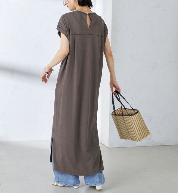SHIPS for women「〈手洗い可能〉ジャージ スリット ワンピース」|ワンピース|ダークグレー
