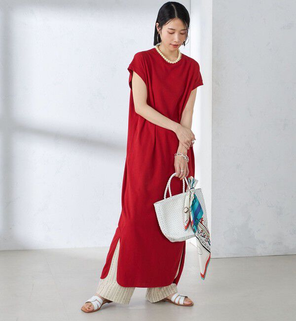 SHIPS for women「〈手洗い可能〉ジャージ スリット ワンピース」|ワンピース|