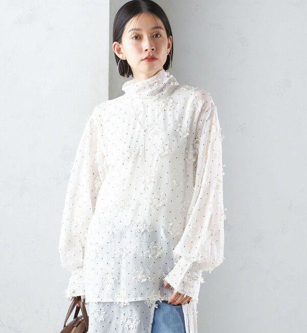 SHIPS for women「【SHIPS別注】crinkle crinkle crinkle:エンブロイダリー ドット ブラウス」|シャツ・ブラウス|