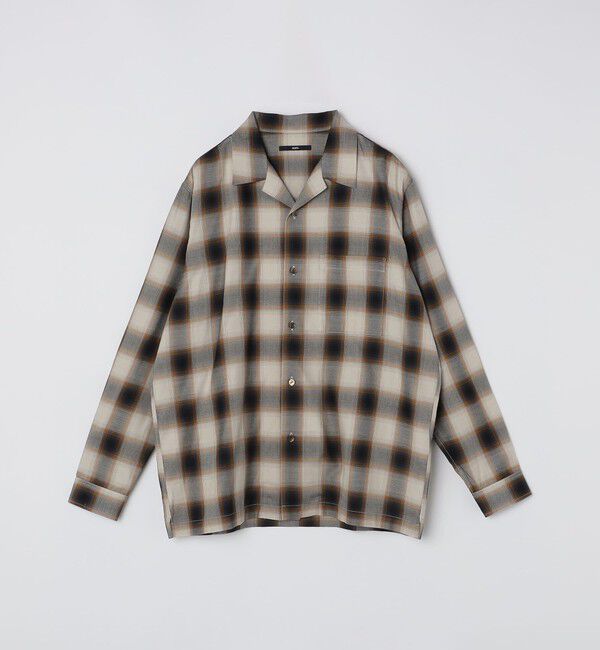 SHIPS「SHIPS: オンブレ チェック オープンカラー シャツ」|シャツ・ブラウス|