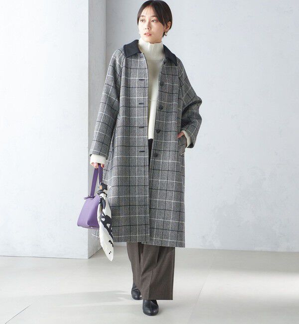 SHIPS for women「LA TORRE: チェック ステンカラー コート」|ステンカラーコート|