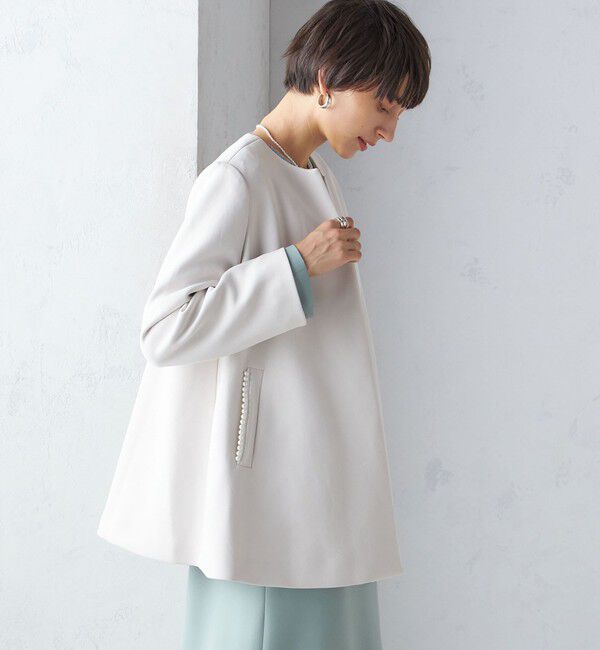 SHIPS for women「【SHIPS別注】kaene:パール モチーフ ショート コート（セレモニー対応可）」|その他|