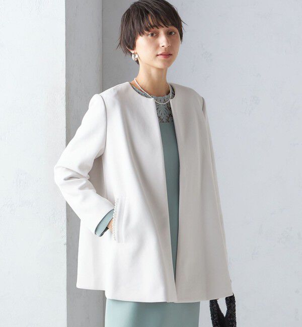 SHIPS for women「【SHIPS別注】kaene:パール モチーフ ショート コート（セレモニー対応可）」|その他|