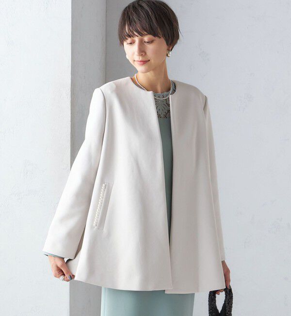 SHIPS for women「【SHIPS別注】kaene:パール モチーフ ショート コート（セレモニー対応可）」|その他|