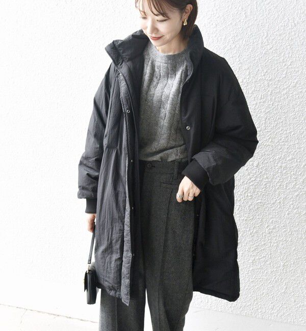 SHIPS any「SHIPS any: ナイロン スタンドカラー モンスター ミディ ダウン」|ダウン|