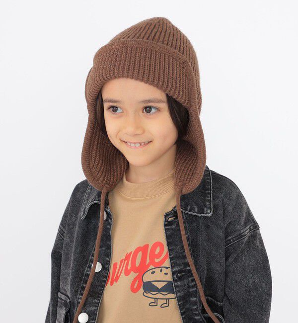 SHIPS KIDS「SHIPS KIDS:フライト ニット ワッチ」|ニット帽|ブラウン