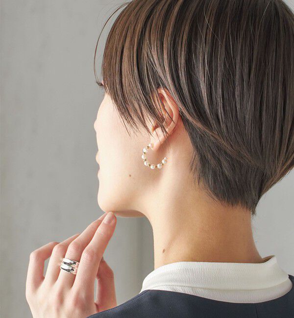 SHIPS for women「ミニ 淡水パール フープ ピアス」|ピアス|