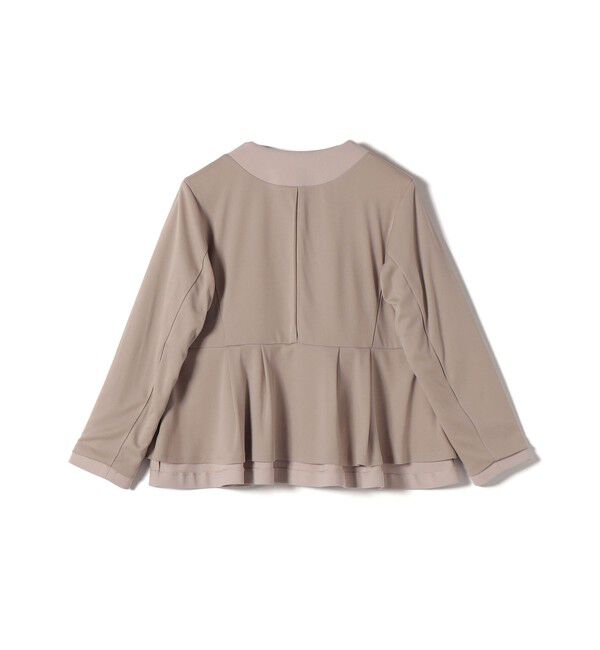 SHIPS Colors 「《一部追加予約》SHIPS Colors:ストレッチ ジョーゼット ペプラム ジャケット◆」|ノーカラージャケット|