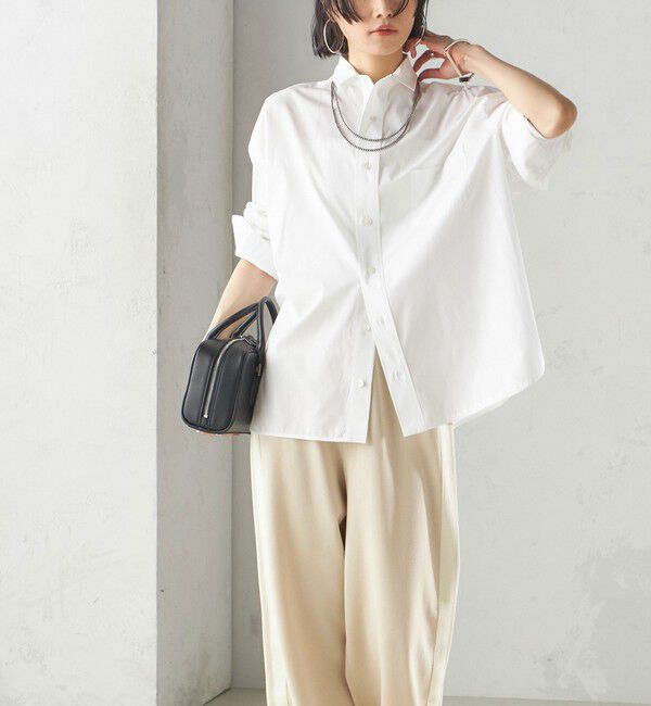 SHIPS for women「TICCA:〈手洗い可能〉スクエア ビック シャツ」|シャツ・ブラウス|ホワイト