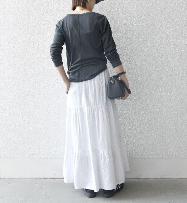 SHIPS any「SHIPS any:〈洗濯機可能〉シアー リブ ロング スリーブ クルーネック TEE」|Tシャツ・カットソー|