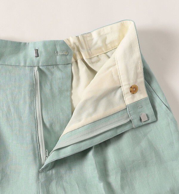 quaranciel「quaranciel:〈洗濯機可能〉リネン ミックス ワイド タック イージー パンツ」|スラックス|