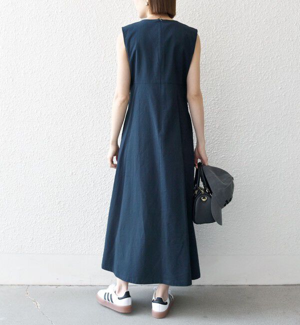 SHIPS any「SHIPS any:〈洗濯機可能〉コードレーン ストライプ フリル Vネック ワンピース」|ワンピース|