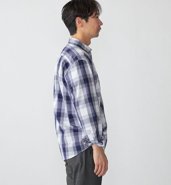 SHIPS「SHIPS: ワイドカラー ネイビー バリエーション チェック シャツ」|シャツ・ブラウス|
